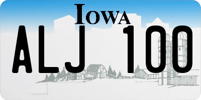 IA license plate ALJ100