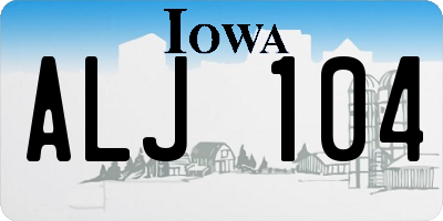 IA license plate ALJ104