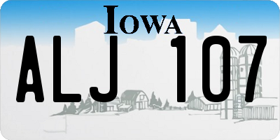 IA license plate ALJ107