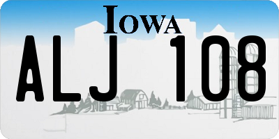 IA license plate ALJ108
