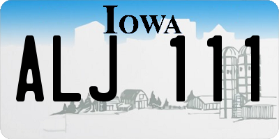IA license plate ALJ111