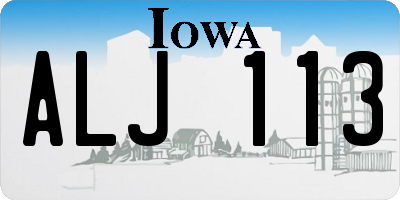 IA license plate ALJ113