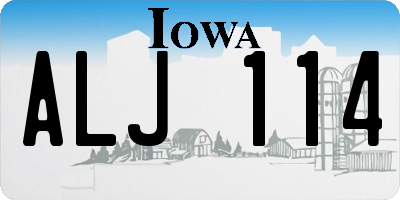 IA license plate ALJ114