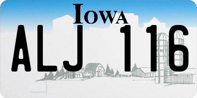 IA license plate ALJ116