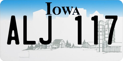 IA license plate ALJ117
