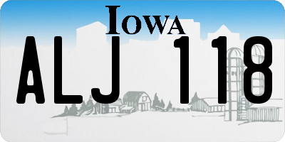 IA license plate ALJ118
