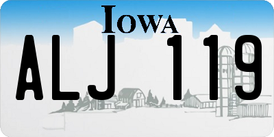IA license plate ALJ119