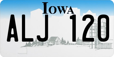 IA license plate ALJ120