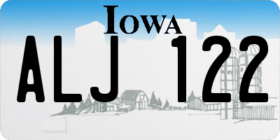 IA license plate ALJ122