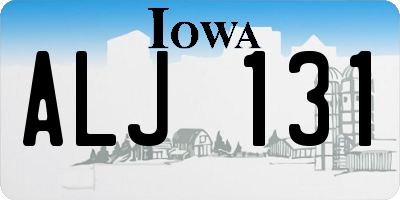IA license plate ALJ131