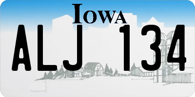 IA license plate ALJ134