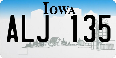 IA license plate ALJ135