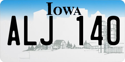 IA license plate ALJ140