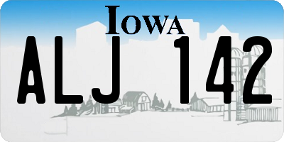 IA license plate ALJ142