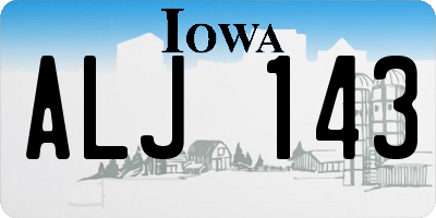 IA license plate ALJ143