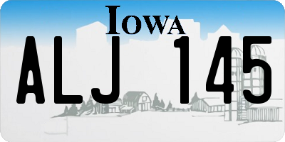 IA license plate ALJ145
