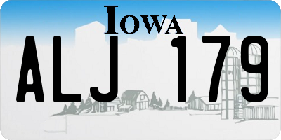 IA license plate ALJ179