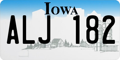 IA license plate ALJ182