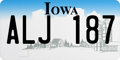 IA license plate ALJ187