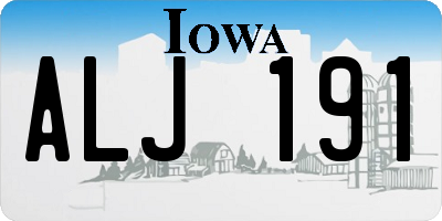 IA license plate ALJ191