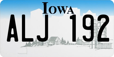 IA license plate ALJ192