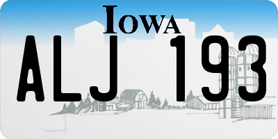 IA license plate ALJ193