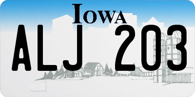IA license plate ALJ203