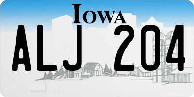 IA license plate ALJ204