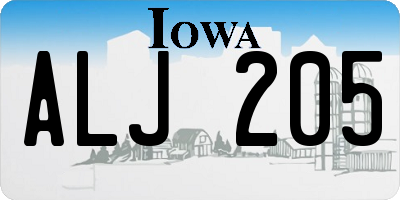 IA license plate ALJ205