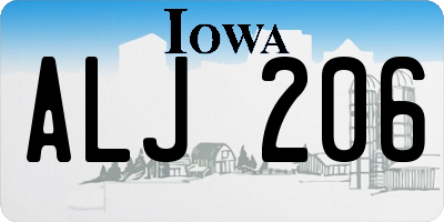 IA license plate ALJ206
