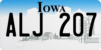 IA license plate ALJ207