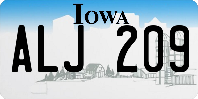 IA license plate ALJ209