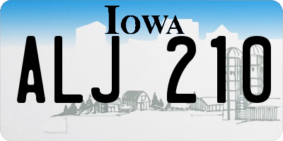 IA license plate ALJ210