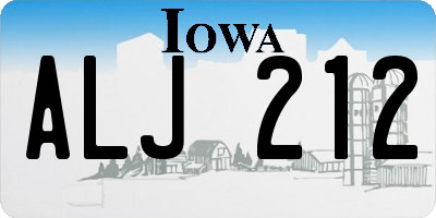 IA license plate ALJ212