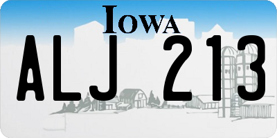 IA license plate ALJ213