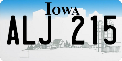 IA license plate ALJ215