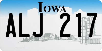 IA license plate ALJ217