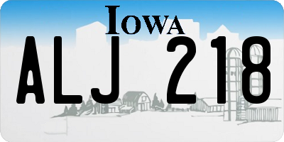 IA license plate ALJ218