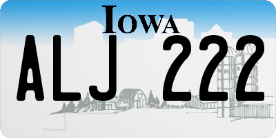 IA license plate ALJ222