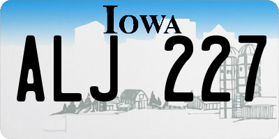 IA license plate ALJ227