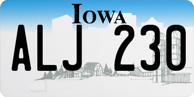 IA license plate ALJ230