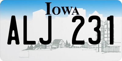 IA license plate ALJ231