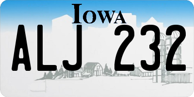 IA license plate ALJ232