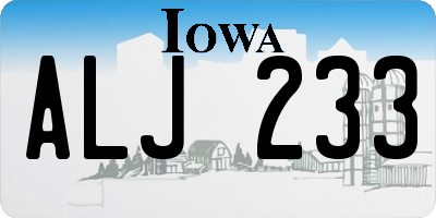 IA license plate ALJ233