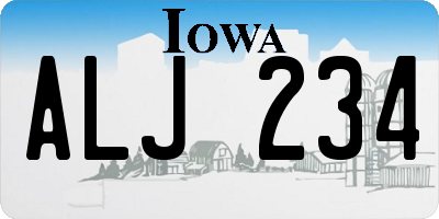 IA license plate ALJ234