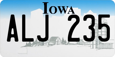 IA license plate ALJ235