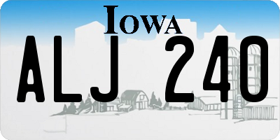 IA license plate ALJ240