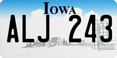 IA license plate ALJ243