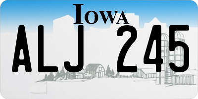 IA license plate ALJ245