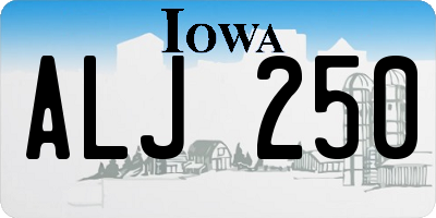 IA license plate ALJ250